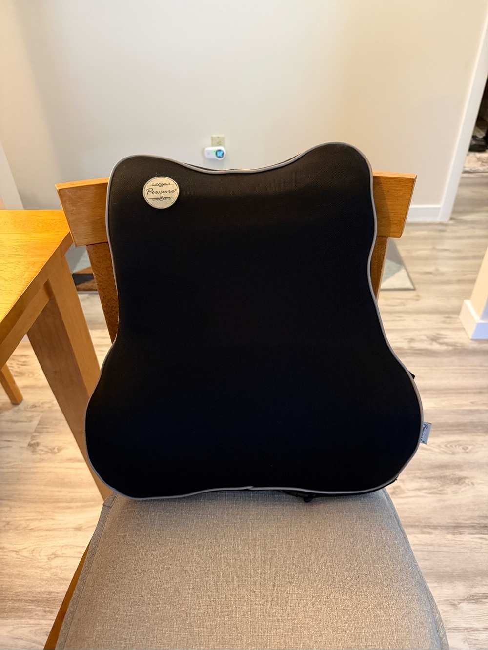 Black Lumbar Support Cushion - Memory Foam Back Pillow